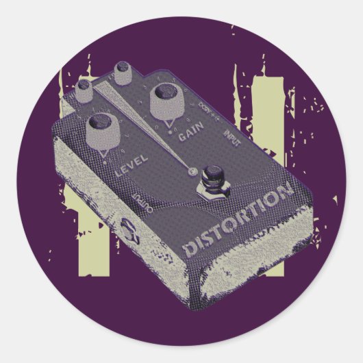 エレキギター歪みペダル ラウンドシール (正面)