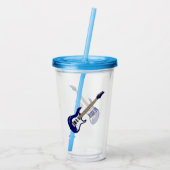 エレキギター漫画イラストレーション アクリルタンブラー (裏面)