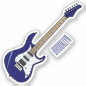 エレキギター漫画イラストレーション シール (正面)