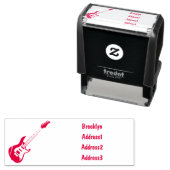 エレキギター漫画イラストレーション セルフインキングスタンプ (インサイチュ)