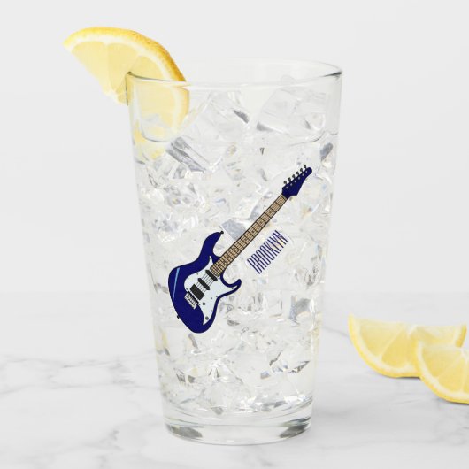 エレキギター漫画イラストレーション タンブラーグラス (アイス正面)