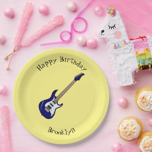 エレキギター漫画イラストレーション ペーパープレート (パーティー)