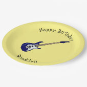 エレキギター漫画イラストレーション ペーパープレート (アングル)