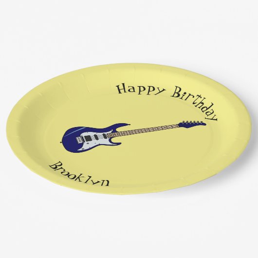 エレキギター漫画イラストレーション ペーパープレート (アングル)