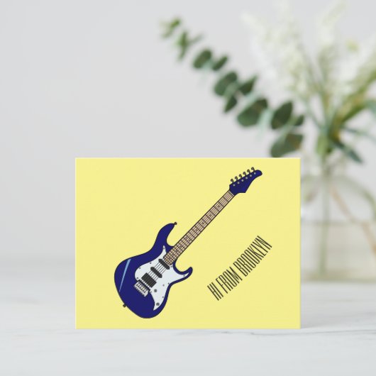 エレキギター漫画イラストレーション ポストカード (スタンド正面)