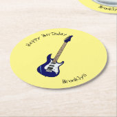 エレキギター漫画イラストレーション ラウンドペーパーコースター (アングル)