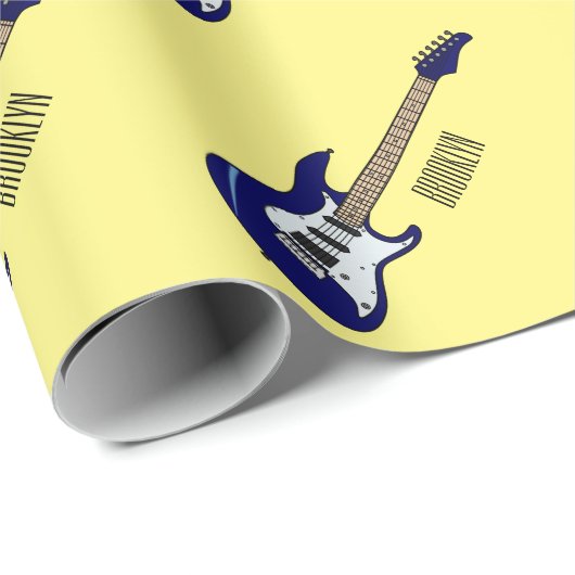 エレキギター漫画イラストレーション ラッピングペーパー (ロールコーナー)