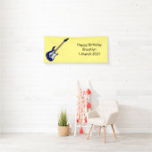 エレキギター漫画イラストレーション 横断幕 (インサイチュ)