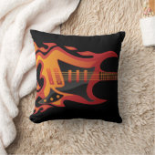 エレキギター火災イラストレーション クッション (ブランケット)