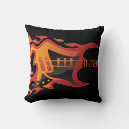 エレキギター火災イラストレーション クッション