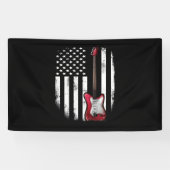 エレキギター米国旗の音楽プレーヤー 横断幕 (横)