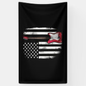 エレキギター米国旗の音楽プレーヤー 横断幕 (縦)