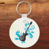 エレキギター葉オンターコイズカスタム製品 キーホルダー (正面)