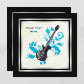 エレキギター葉オンターコイズカスタム製品 招待状 (正面/裏面)