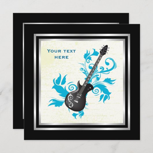 エレキギター葉オンターコイズカスタム製品 招待状 (正面/裏面)