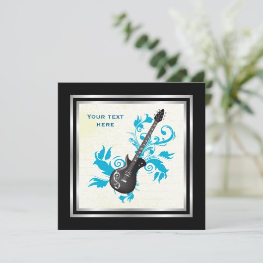 エレキギター葉オンターコイズカスタム製品 招待状 (スタンド正面)