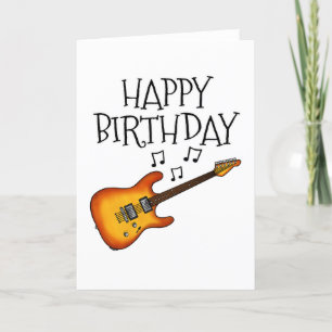 エレキギター誕生日カードギタリストミュージシャン サンキューカード