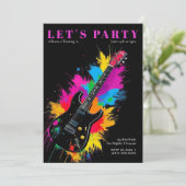 エレキギター誕生日パーティーへの招待 招待状 (スタンド正面)