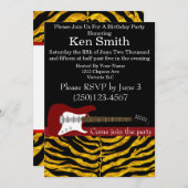 エレキギター誕生日招待状#4 招待状 (正面/裏面)