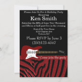 エレキギター誕生日招待状#8 招待状 (正面)