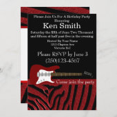 エレキギター誕生日招待状#8 招待状 (正面/裏面)