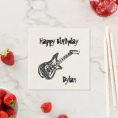エレキギター誕生日 スタンダードカクテルナプキン (インサイチュ)