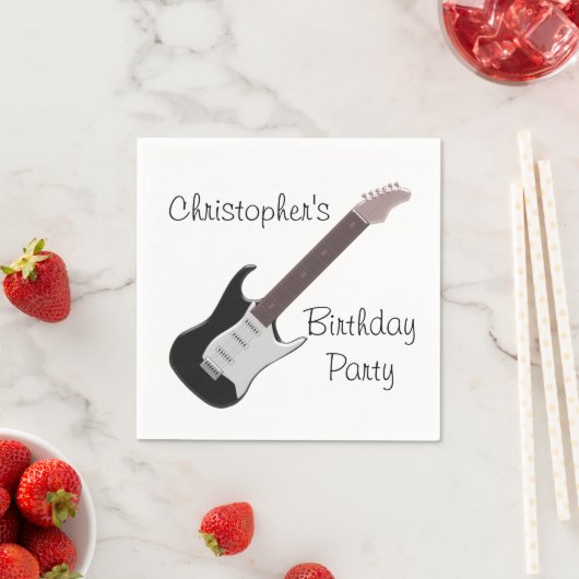 エレキギター誕生日 スタンダードカクテルナプキン (インサイチュ)