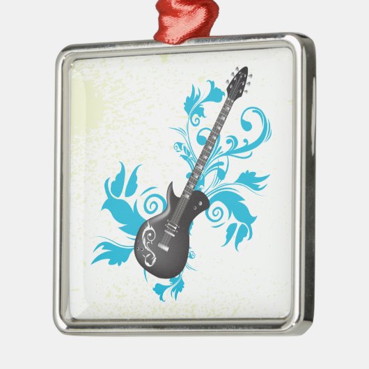 エレキギター離れターコイズカスタムオーナメント メタルオーナメント (左)