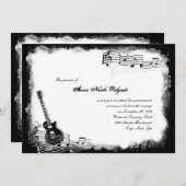 エレキギター音楽キンセアニェラのファンキーな招待状 招待状 (正面/裏面)