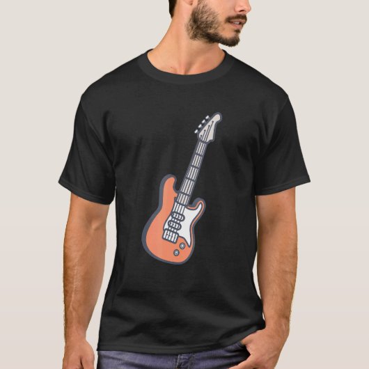 エレキギター音楽ミュージシャンギター Tシャツ (正面)