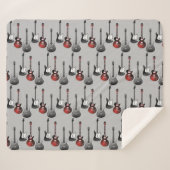 エレキギター音楽ミュージシャンパターン シェルパブランケット (正面(横))