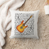 エレキギター音符ギタリストミュージシャン クッション (ブランケット)