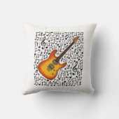 エレキギター音符ギタリストミュージシャン クッション (裏面)