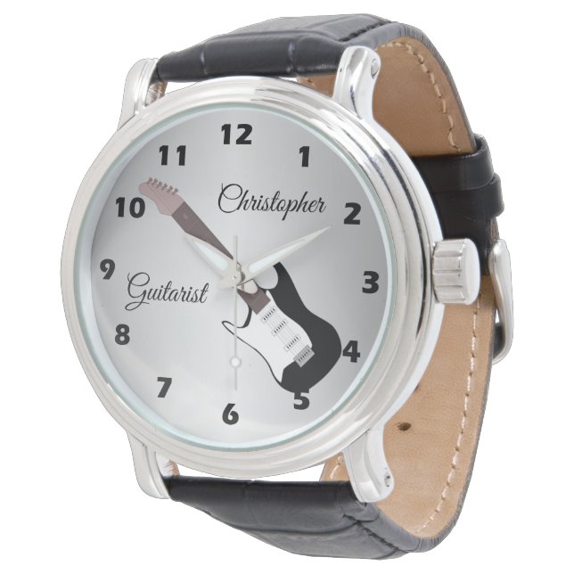 エレキギター黒腕時計 腕時計 (アングル)