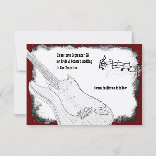 エレキギター黒赤白音楽日救付日 セーブザデート (正面)