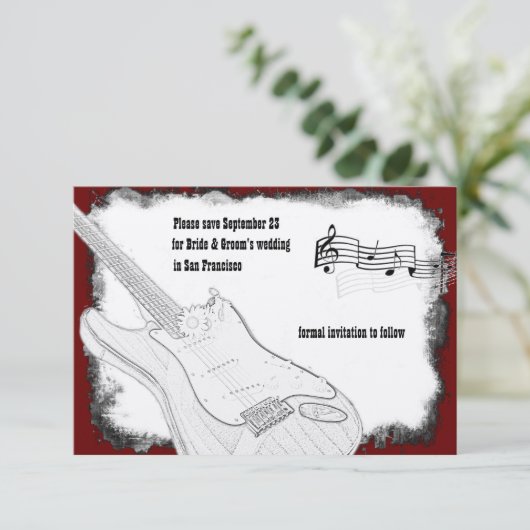 エレキギター黒赤白音楽日救付日 セーブザデート (スタンド正面)