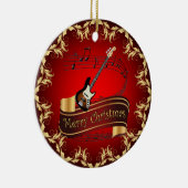 エレキギター01-ミュージカルスクロール – メリークリスマス～ セラミックオーナメント (右)
