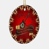 エレキギター02ミュージカルスクロール・メリークリスマス~ セラミックオーナメント (右)