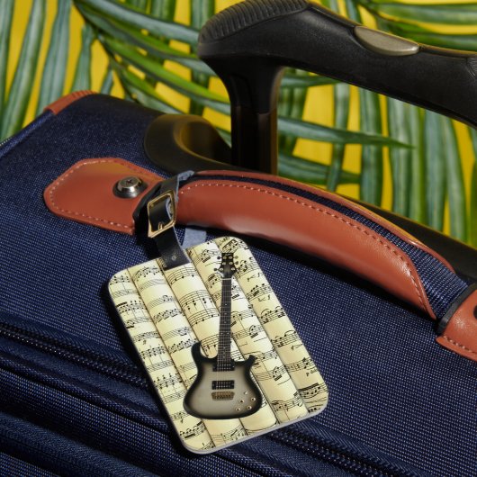 エレキギター02転がオンシート音楽～ ラゲッジタグ (正面インサイチュ1)