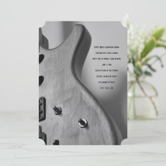 エレキギター エレガント ウェディング 招待状 (スタンド正面)