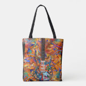 エレキギター、ギタカラフルー、ロックミュージック トートバッグ (裏面)