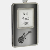 エレキギター シルバープレートフレームオーナメント (右)