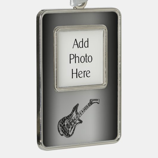 エレキギター シルバープレートフレームオーナメント (右)