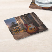 エレキギター スクエアペーパーコースター (アングル)