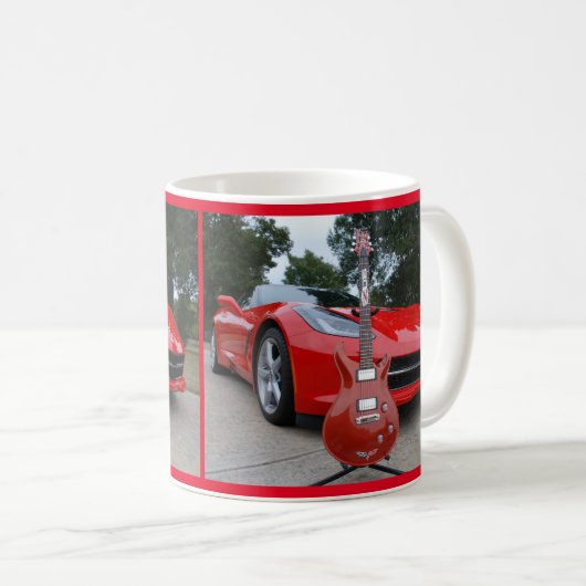 エレキギター&スポーツカーコーヒーマグ コーヒーマグカップ (正面右)