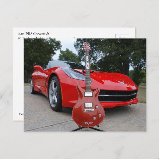 エレキギター&スポーツカー ポストカード (正面/裏面)