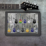 エレキギター ナイロン三つ折りウォレット<br><div class="desc">メタリックグレーの背景にエレキギターの多くの色。</div>