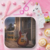 エレキギター ペーパープレート (パーティー)