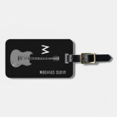 エレキギター、ミュージシャン旅行者 ラゲッジタグ (正面横)