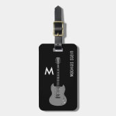 エレキギター、ミュージシャン旅行者 ラゲッジタグ (正面縦)